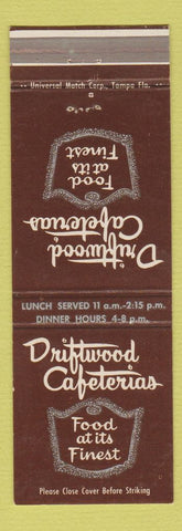 Matchbook Cover - Driftwood Cafeterias St Petersburg FL Seminole