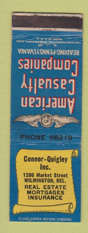 Matchbook Cover - Connor Quigley Insurance Wilmington DE