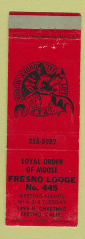 Matchbook Cover - Moose Lodge Fresno CA WEAR