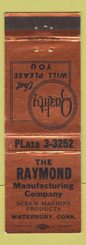 Matchbook Cover - Raymond Manufacturing Screw Machine Products Waterbury CT