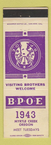 Matchbook Cover - Elks Lodge Myrtle Creek OR WEAR