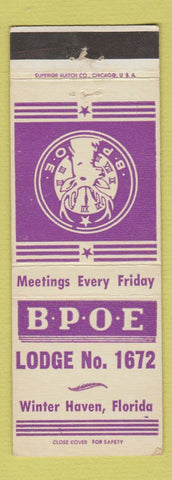 Matchbook Cover - Elks Lodge Winter Haven FL