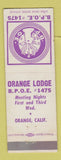 Matchbook Cover - Elks Lodge Orange CA