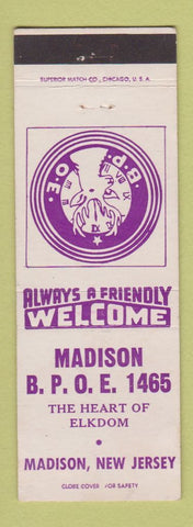 Matchbook Cover - Elks Lodge Madison NJ