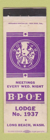 Matchbook Cover - Elks Lodge Long Beach WA
