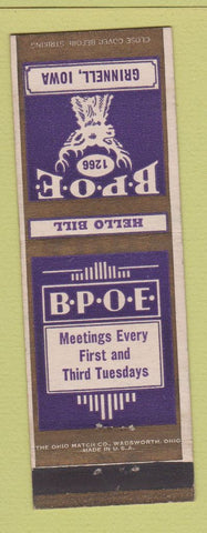 Matchbook Cover - Elks Lodge Grinnell IA