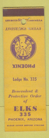 Matchbook Cover - Elks Lodge Phoenix AZ