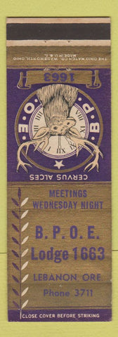 Matchbook Cover - Elks Lodge Lebanon OR WEAR