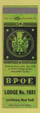Matchbook Cover - Elks Lodge Levittown NY