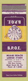 Matchbook Cover - Elks Lodge Miami Beach FL WEAR