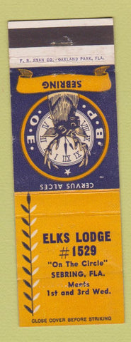 Matchbook Cover - Elks Lodge Sebring FL