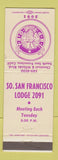 Matchbook Cover - Elks Lodge South San Francisco CA