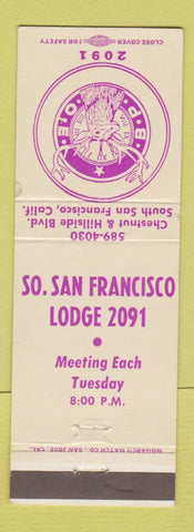 Matchbook Cover - Elks Lodge South San Francisco CA