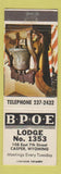 Matchbook Cover - Elks Lodge Casper WY