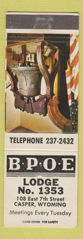 Matchbook Cover - Elks Lodge Casper WY