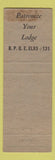 Matchbook Cover - Elks Lodge Battle Creek MI Jolly Cork WEAR