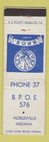Matchbook Cover - Elks Lodge Noblesville IN