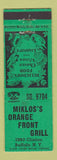 Matchbook Cover - Miklo's Orange Front Grill Buffalo NY WEAR