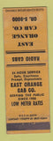 Matchbook Cover - East Orange Cab Company WEAR