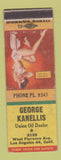 Matchbook Cover - George Kanellis Union oil gas Los Angeles CA pinup WORN