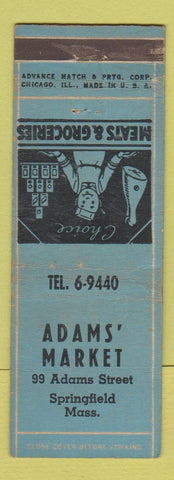Matchbook Cover - Adams' Market Springfield MA WEAR