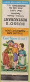 Matchbook Cover - Russo's Restaurant Rockford IL hillbilly