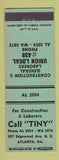 Matchbook Cover - Tiny Atlanta GA Construction Union