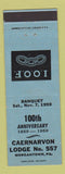 Matchbook Cover - Odd Fellows Caernarvon Lodge Morgantown PA 1959