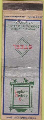 Matchbook Cover - Lapham Hickey Co Steel Chicago IL