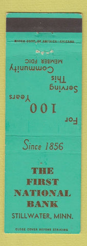 Matchbook Cover - First National Bank Stillwater MN 1956 WEAR