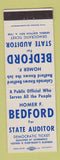 Matchbook Cover - Homerr Bedford for State Auditor