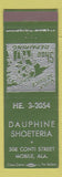 Matchbook Cover - Dauphine Shoes Mobile AL
