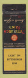 Matchbook Cover - Pittsburgh Paints Light on Pittsburgh PA 1939 WEAR