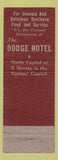 Matchbook Cover - Dodge Hotel Washington DC