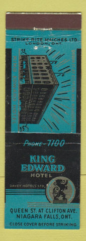 Matchbook Cover - King Edward Hotel Niagara Falls ON