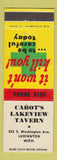 Matchbook Cover - Cabot's Lakeview Tavern Ludington MI