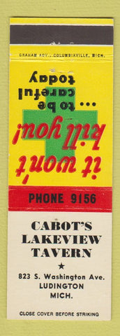 Matchbook Cover - Cabot's Lakeview Tavern Ludington MI