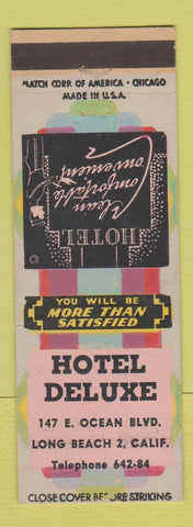Matchbook Cover - Hotel Deluxe Long Beach CA
