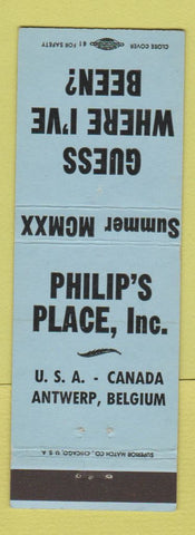 Matchbook Cover - Philips Place Antwerp Belgium