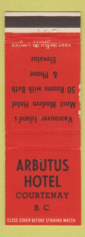 Matchbook Cover - Arbutus Hotel Courtney BC WEAR