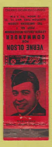 Matchbook Cover - American Legion Denver Colorado Verne Olson WEAR