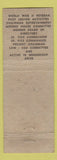 Matchbook Cover - American Legion Denver Colorado Verne Olson WEAR