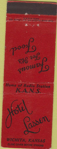 Matchbook Cover - Hotel Lassen Wichita KS