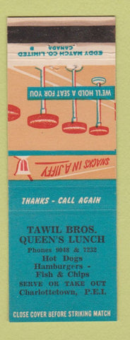 Matchbook Cover - Tawil Bros Queen's Lunch Charlottetown PEI PE WEAR