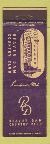 Matchbook Cover - Beaver Dam Country Club Landover MD