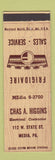 Matchbook Cover - Chas Higgins Electrical Frigidaire Appliances Media PA