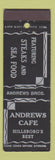 Matchbook Cover - Andrews Cafe Hillsboro