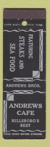Matchbook Cover - Andrews Cafe Hillsboro