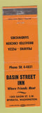Matchbook Cover - Basin Street Inn Ephrata WA