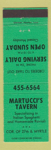 Matchbook Cover - Martucci's Tavern Italian